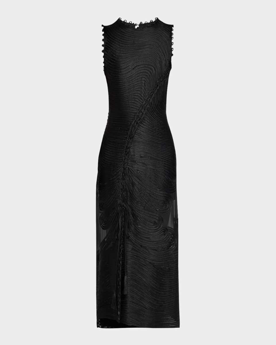 Dioni Embroidered Silk Dress